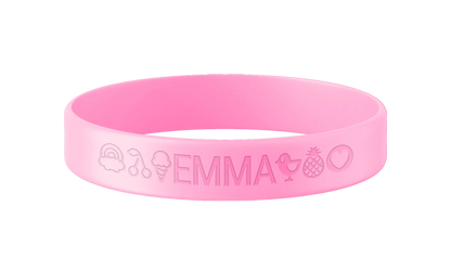 Lichtroze SOS armband kind met naam en telefoonnummer